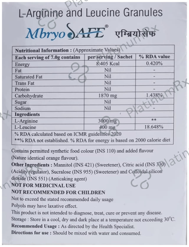 Mbryosafe 3000/400mg Orange Sachet 7gm