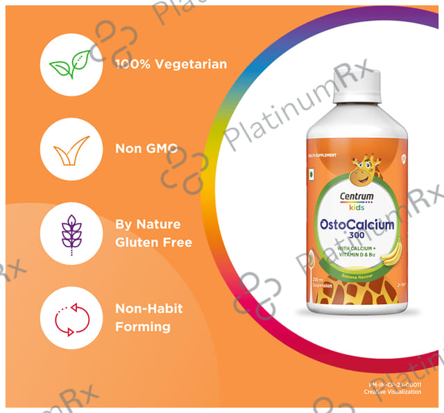 Centrum Kids Ostocalcium 300 Banana Flavour Suspension 200ml