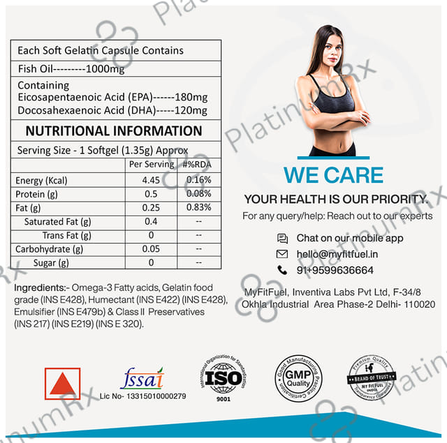 MyFitFuel Fish Oil Omega 3 1000mg Soft Gelatin Capsule 100 capsules