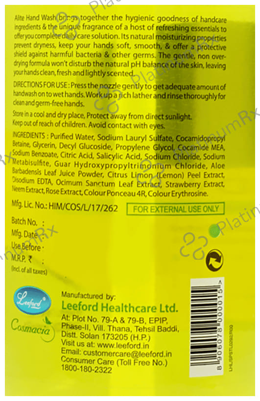 Alite Handwash Lemon 300ml
