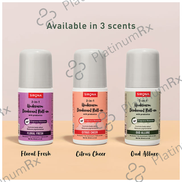 Sirona 2 in 1 Underarm Deodorant Roll-On Oud Allure