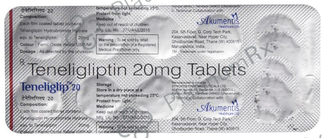 Teneliglip 20mg Tablet 10s