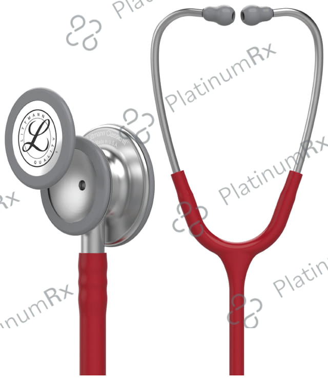 3M Littmann 5627 Classic III Stethoscope, Burgundy Tube, 27 Inch