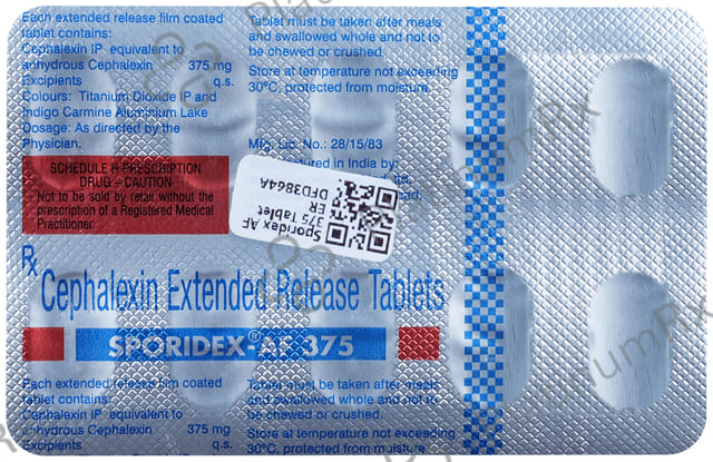 Sporidex AF 375mg Tablet ER 10s