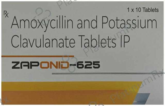 Zaponid 625 500/125mg Tablet 10s