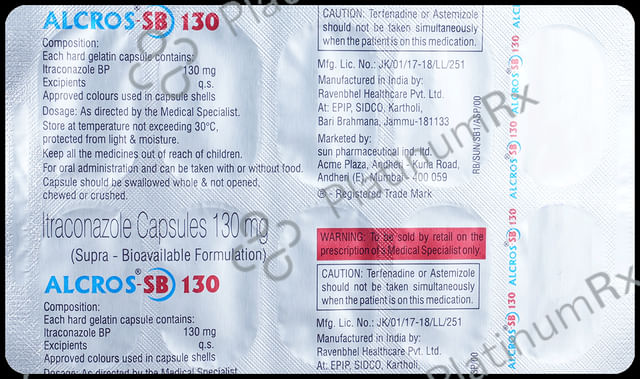 Alcros SB 130mg Capsule 10s
