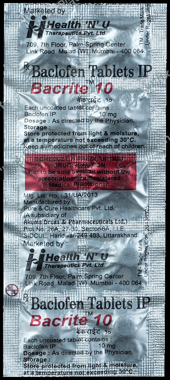 Bacrite 10mg Tablet 10s
