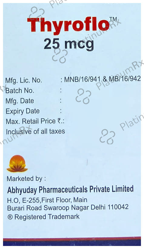 Thyroflo 25mcg Tablet 120s