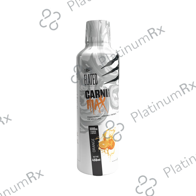 Elated Sports Science Carni Max with L-Carnitine L-Tartrate for Weight Loss - Flavour Orange