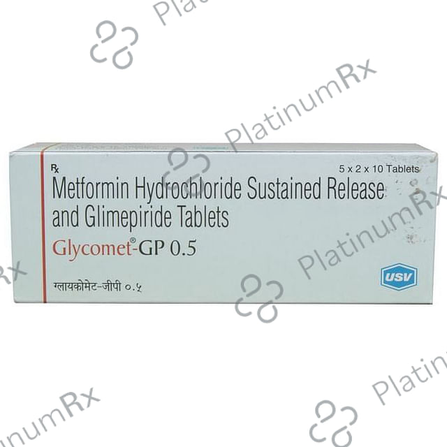 Glycomet GP 0.5/500mg Tablet SR 10s