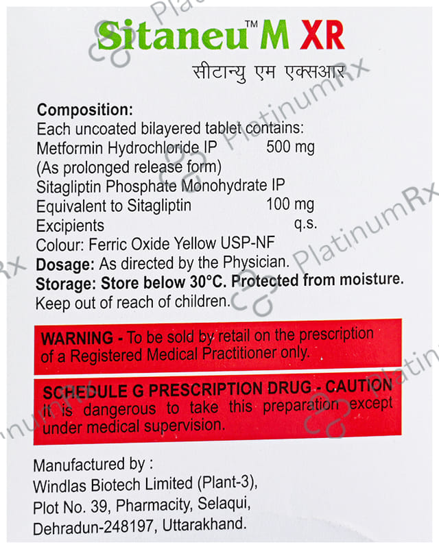 Sitaneu M 500/100mg XR Tablet 15s