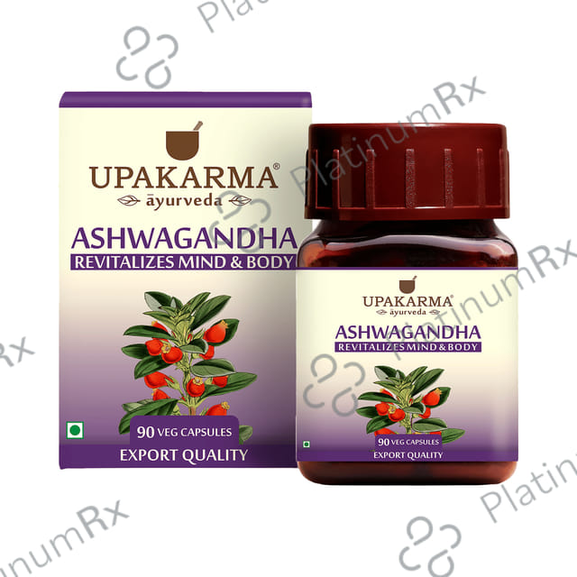 Upakarma Ayurveda Ashwagandha 500mg Veg Capsule 90s