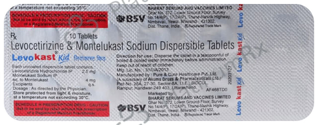 Levokast Kid 2.5/4mg Tablet 10s