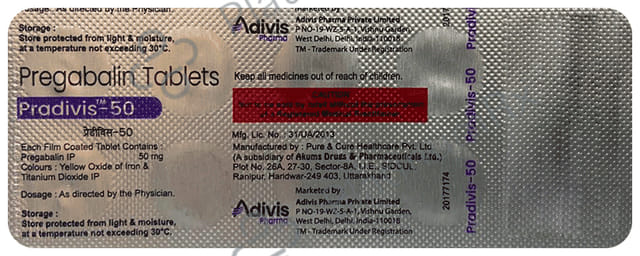 Pradivis 50mg Tablet 10s