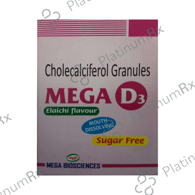 Mega D3 Mouth Dissolving Granules Elaichi Sugar Free
