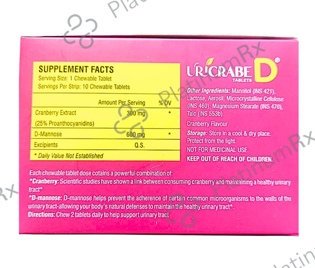 Uricrabe D Cranberry Extract D mannose Tablet 10s