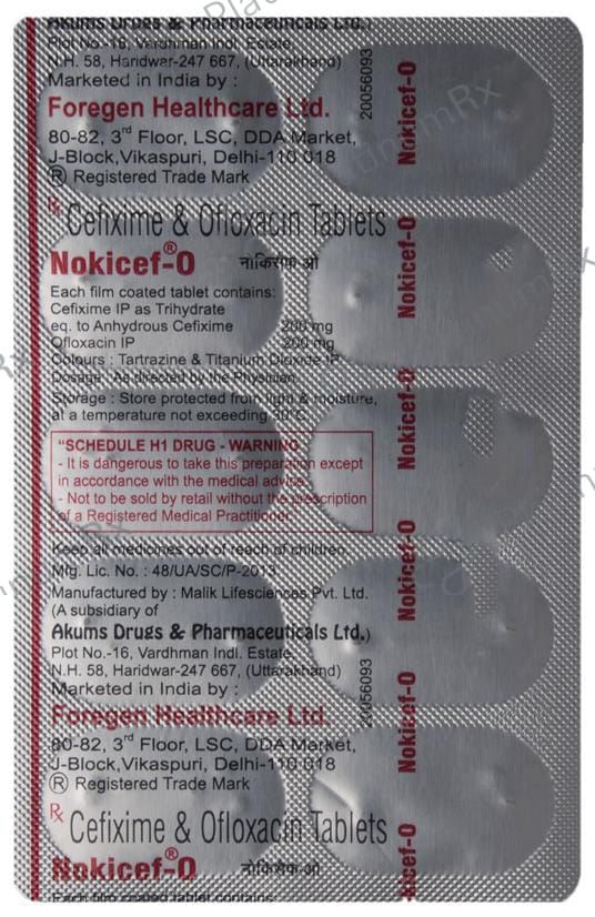 Nokicef O Tablet 10s