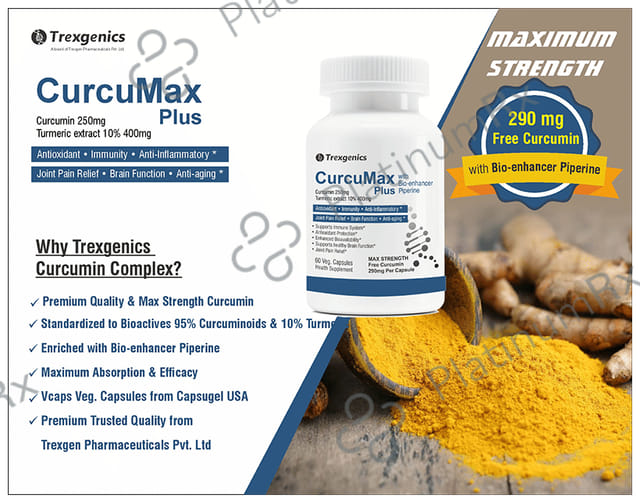 Trexgenics Curcumax Plus Curcumin Turmeric Veg Capsule