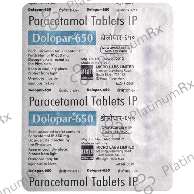 Dolopar 650mg Tablet 15s