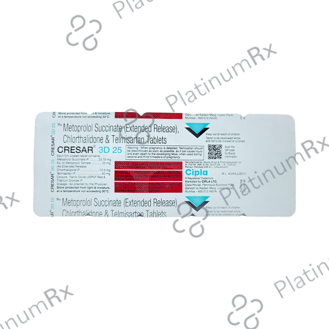 Cresar 3D 25mg Tablet 10s