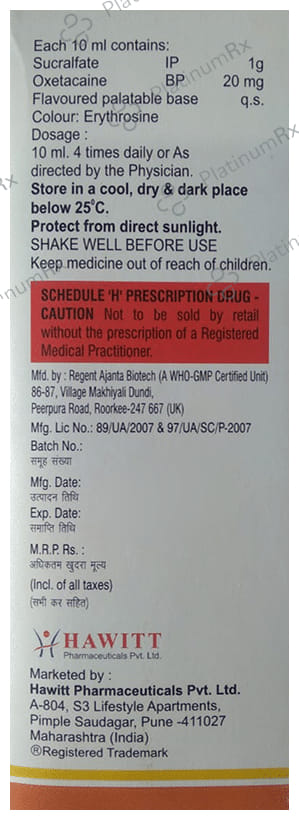 Sucrawitt-O Oral Suspension Sugar Free