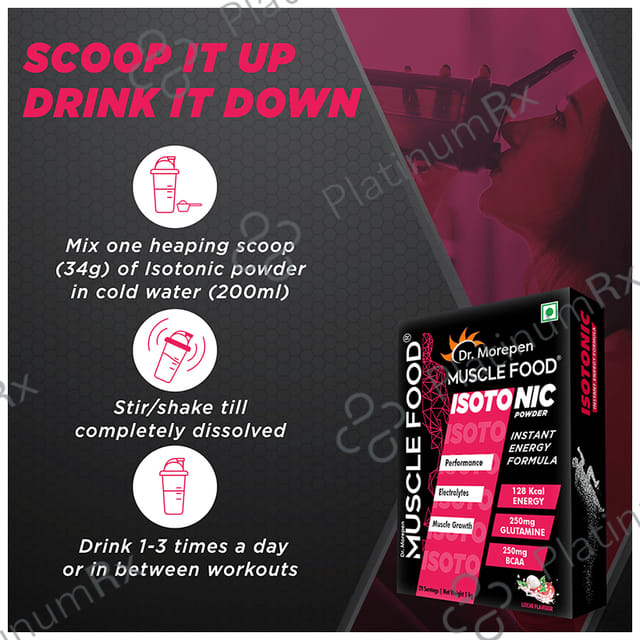 Dr. Morepen Muscle Food Isotonic Powder Litchi
