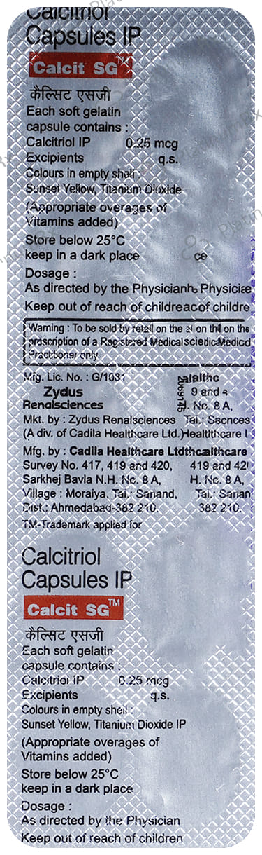 Calcit SG 0.25mcg Capsule 10s