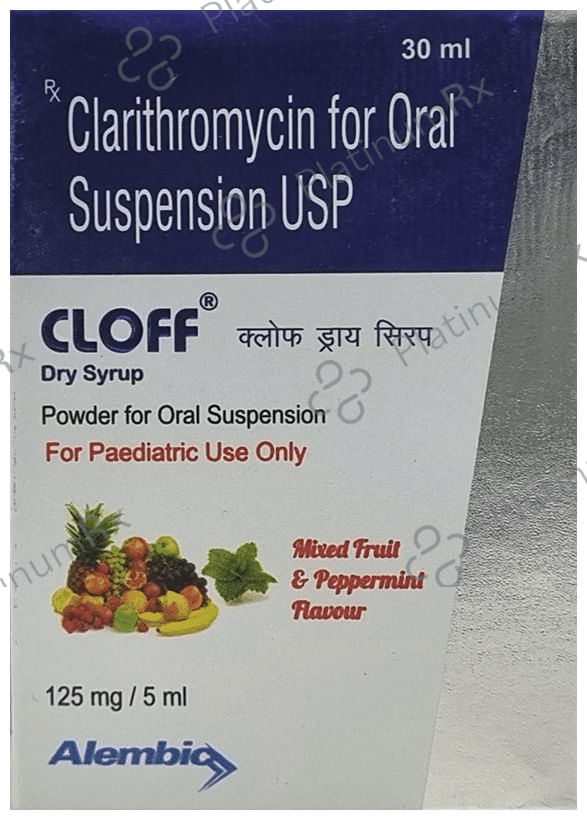Cloff 125mg Mixed Fruit and peppermint Dry Syrup 30ml