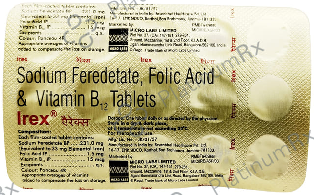 Irex 15mcg/33/1.5mg Tablet 15s