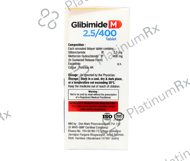 Glibimide M 2.5/400mg Tablet 10s