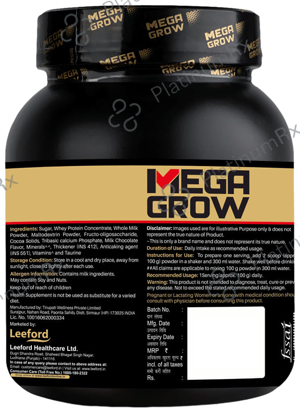Megagrow Mass Gainer Powder with Shaker Mango