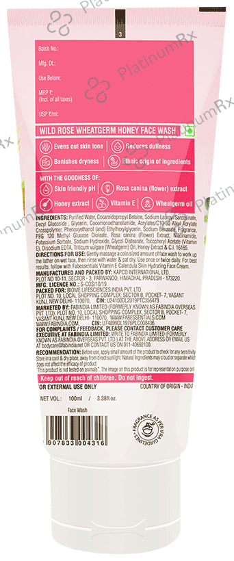 Fabessentials Wild Rose, Wheatgerm and Honey Face Wash