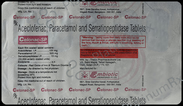 Celonac SP 100/325/15mg Tablet 10s
