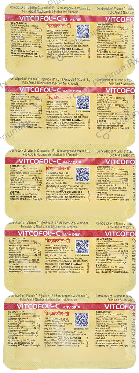 Vitcofol C Combipack Injection 1ml