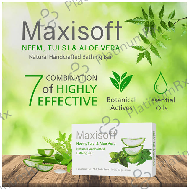 Maxisoft Neem, Tulsi & Aloe Vera Bathing Bar (75gm Each) 3 units