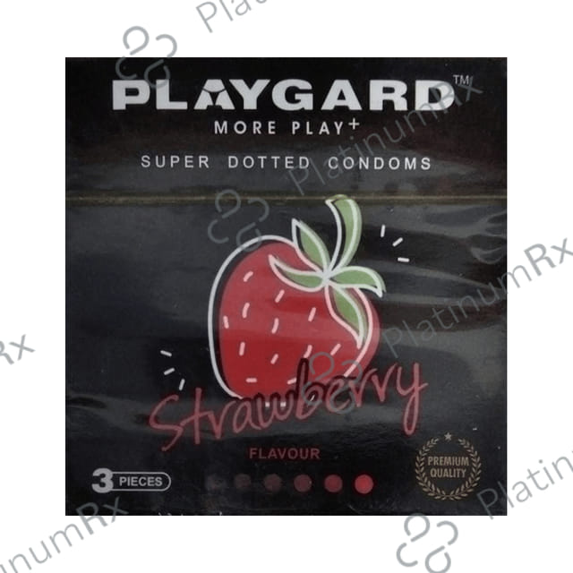 Playgard More Play+ Super Strawberry Dotted Condoms 3s
