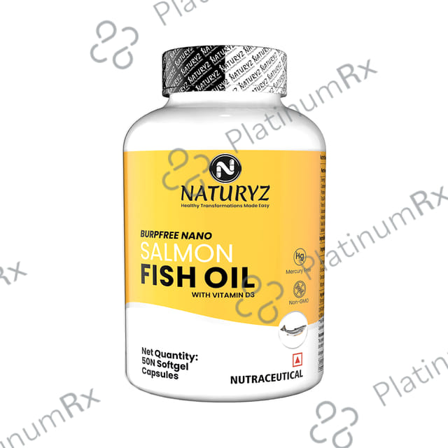 Naturyz Burpfree Nano Salmon Fish Oil with Vitamin D3 Softgel Capsule 50 capsules