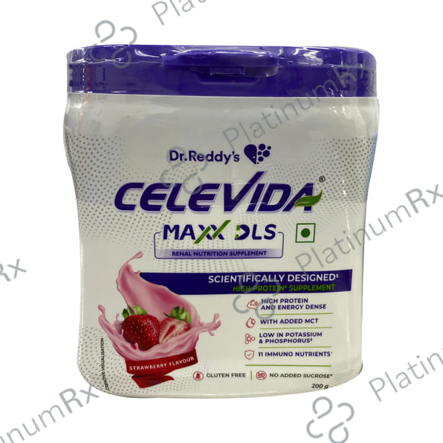 Dr Reddys Celevida Maxx DLS Strawberry Flavour Powder 200gm
