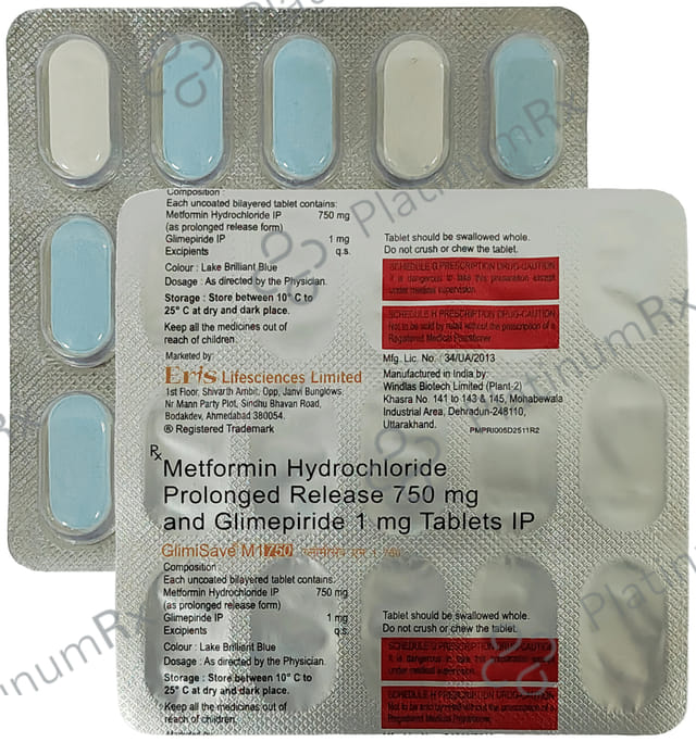 Glimisave M1/750 Tablet PR 15s