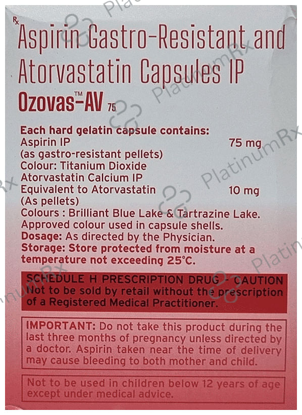 Ozovas AV 75/10mg Capsule 15s
