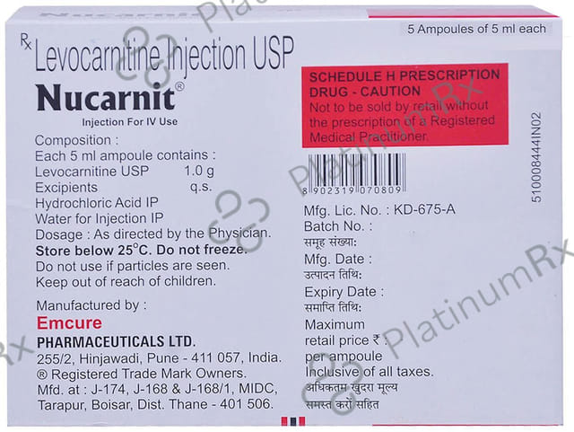 Nucarnit 1mg Injection 5ml