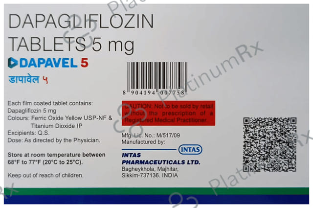 Dapavel 5mg Tablet 15s