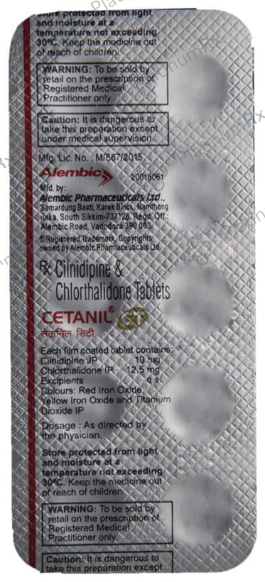 Cetanil CT 12.5/10mg Tablet 10s