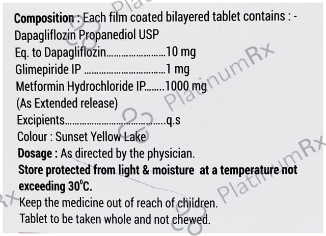 Dapahenz GM 1/1000/10mg Tablet ER 10s