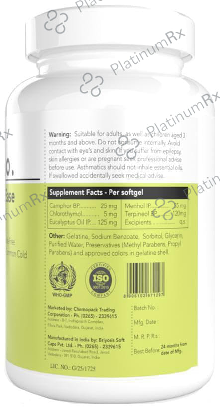 Briyo BreatheEase Softgel for Trouble-Free Breathing During Common Cold