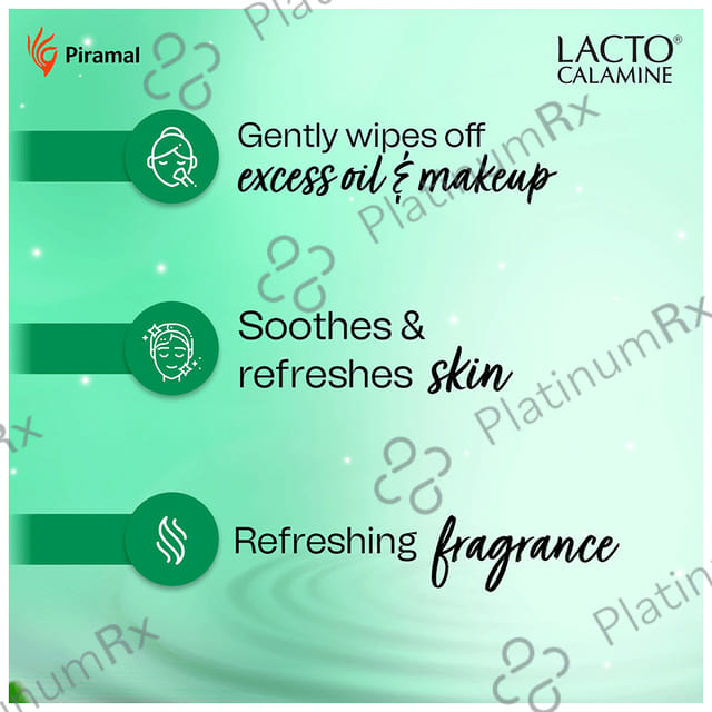 Lacto Calamine Daily Cleansing Wipes with Aloe Vera, Cucumber & Vitamin E