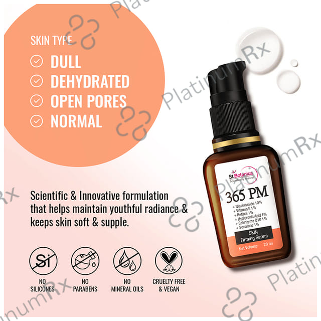 St.Botanica 365 PM + Niacinamide 10% + Vitamin E 1% + Retinol 1% + Hyaluronic Acid 1% + CoEnzyme Q10 1% + Squalane 1% Skin Firming Serum