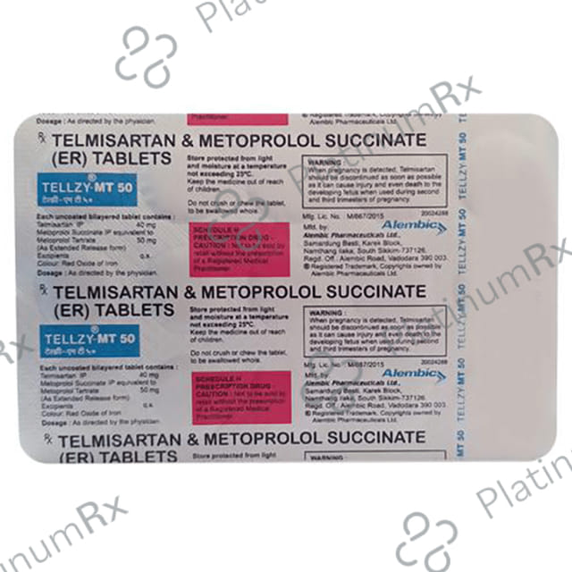 Tellzy MT 50/40mg Tablet ER 15s
