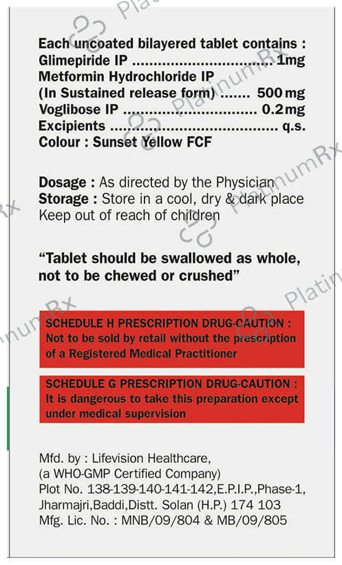 Glimcus MV 1/500/0.2mg Tablet SR 10s