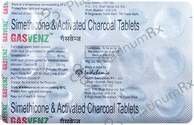 Gasvenz 250/80mg Tablet 15s